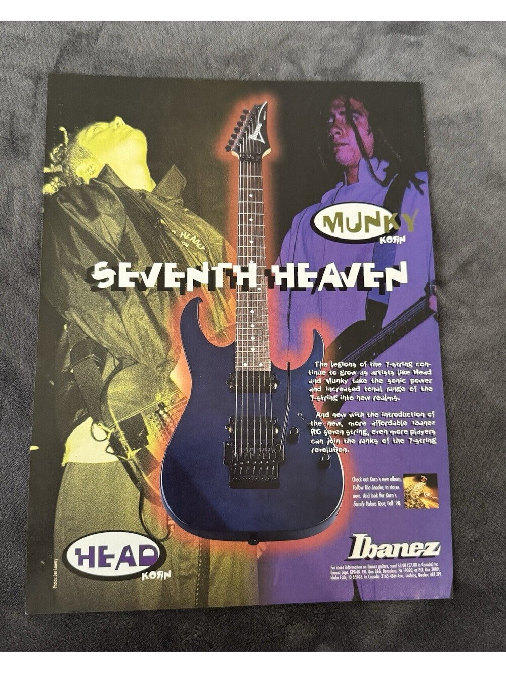 Ibanez Seventh Heaven Original Vintage Print Ad unky